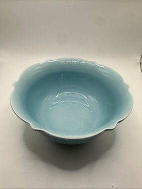 Threshold Light Blue Scalloped Ceramic Serving Bowl